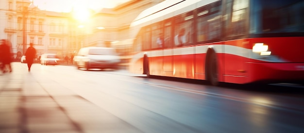 Städtische Bewegung verschwommener Hintergrund des öffentlichen Verkehrs