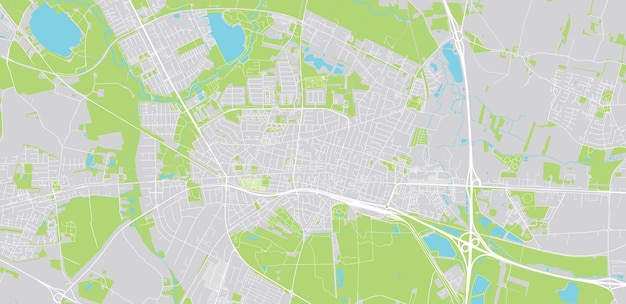 Städtischer Vektorstadtplan von Herning Dänemark