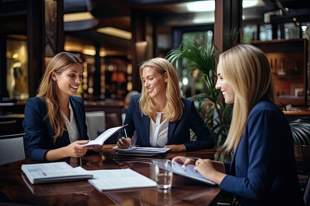 Stärkende Begegnungen: Geschäftsfrauen kommen zusammen, um ihre Dokumentenkompetenz im Büro zu optimieren