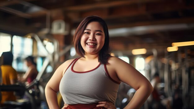 Stärkung des Fitnessstudios für asiatische Frauen in Übergröße