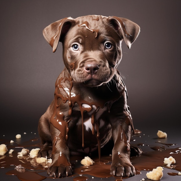 Foto staffy de chocolate