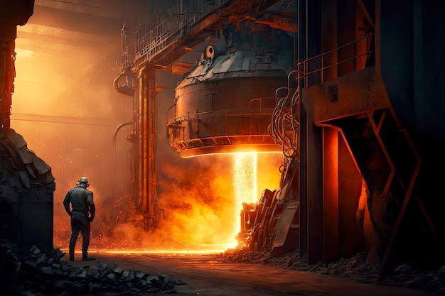 Stahlerzeugung metallurgische Produktion Schwerindustrie