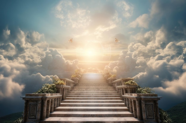 Stairway to Heaven in Glory Gates of Paradise AI generiert