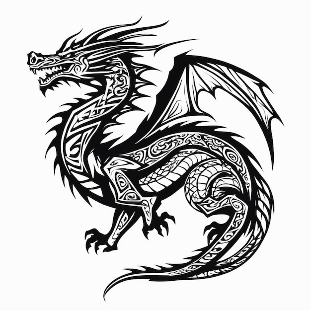 Stammes-Drachen-Tattoo