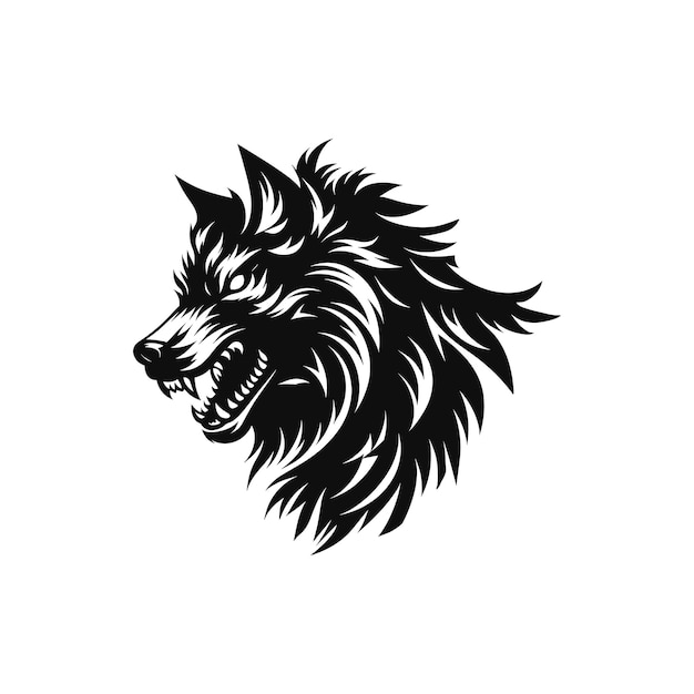 Stammeswolf-Vektor-Silhouette-Illustration
