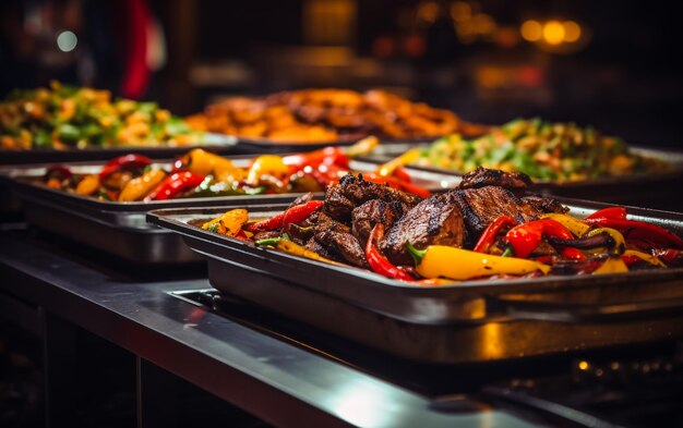 Foto stand de comida vendendo comida de rua tradicional polonesa na praça principal kraka3w no mercado de natal