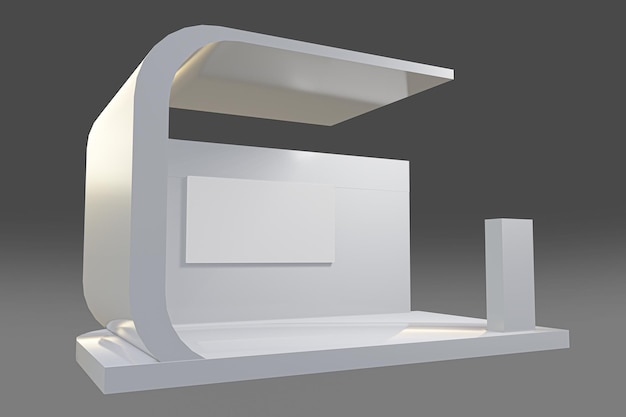 Stand de exposición para maquetas e identidad corporativa Diseño de exhibición Estante vacío Diseño Estante minorista 3d