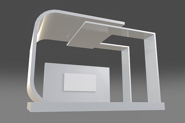 Stand de exposición para maquetas e identidad corporativa Diseño de exhibición Estante vacío Diseño Estante minorista 3d