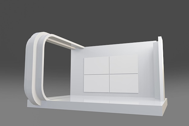 Stand de exposición para maquetas e identidad corporativa Diseño de exhibición Estante vacío Diseño Estante minorista 3d