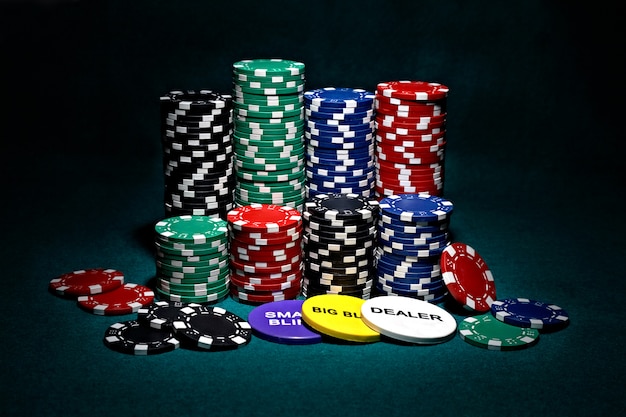 Stapel Chips für Poker