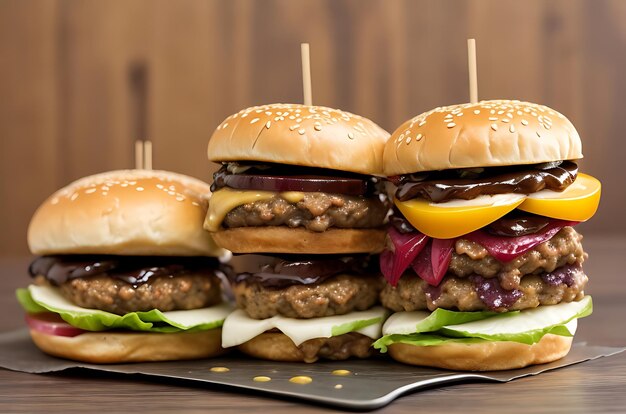 Stapel der Zufriedenheit Gourmet-Hamburger