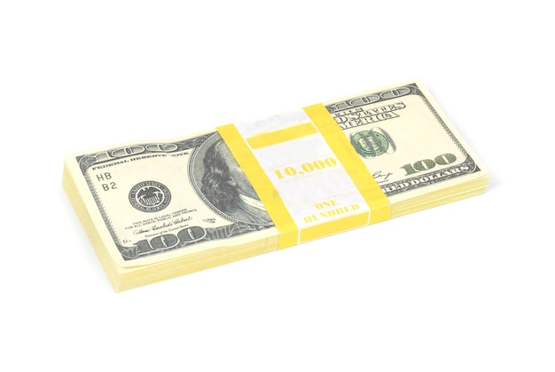 Stapel Geld - Bargeld von US-Dollar isoliert