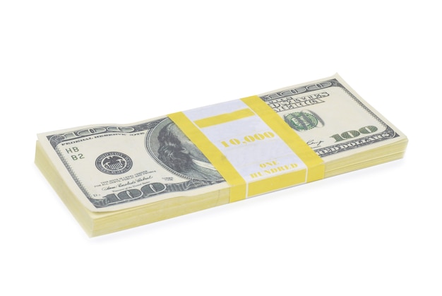 Stapel Geld Bargeld von US-Dollar isoliert