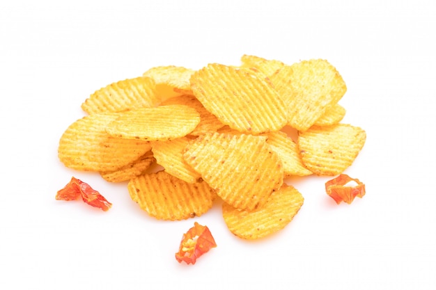 Stapel Kartoffelchips für Lebensmittel- oder Snackkonzept.