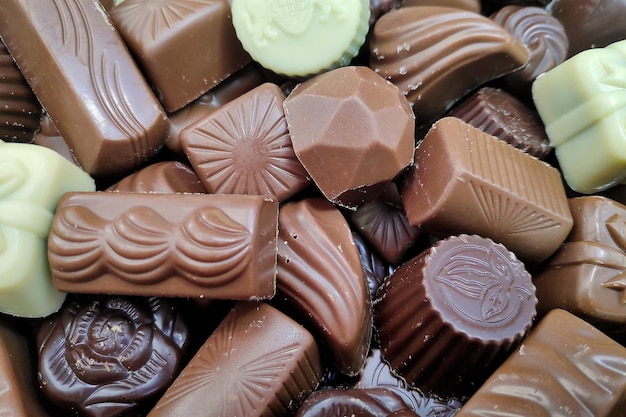 Stapel Schokoladenbonbons