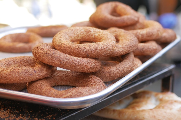 Stapel türkischer Bagel Simit