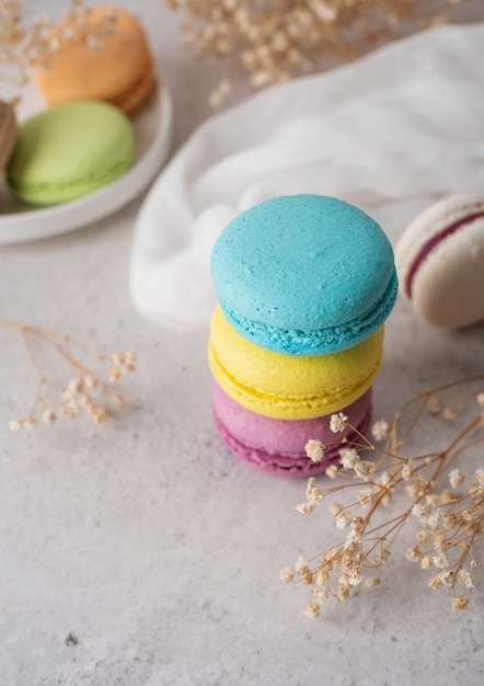 Stapel von Macarons, Makronen Französischer Keks