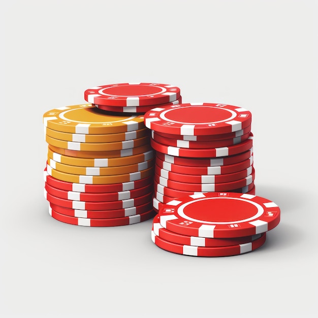 Stapel von Pokerchips auf minimalistischem Hintergrund, KI generiert