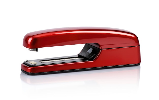 Stapler stilvoller Look auf weißem Hintergrund