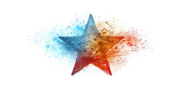 Star Doodle Art auf weißem Hintergrund Ai generiert