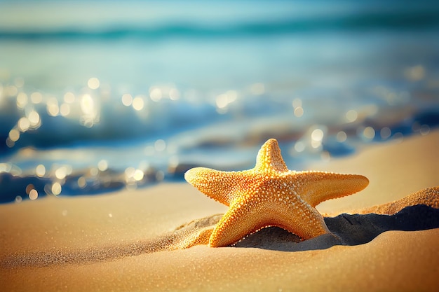 Starfish am Strand mit Kopienraum