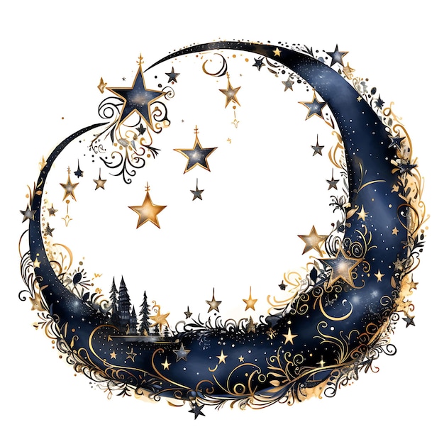 Foto starry night earth hour frame in form eines nachthimmels mit t clipart fesselndem artwork-design