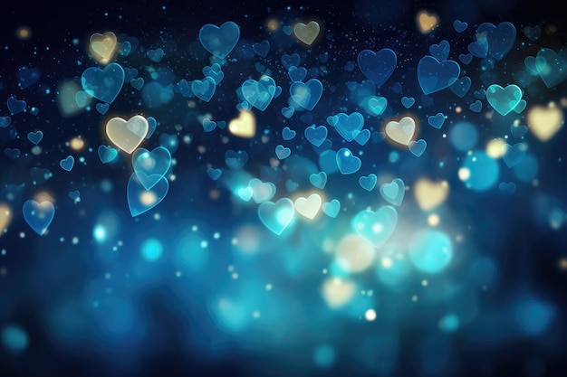 Starry Night of Hearts Eine traumhafte Valentinstagsfeier Hintergrund Generative KI
