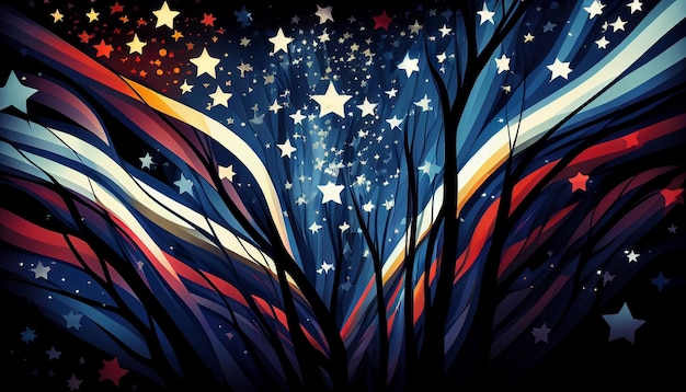 StarSpangled Night Um fundo abstrato IA generativa