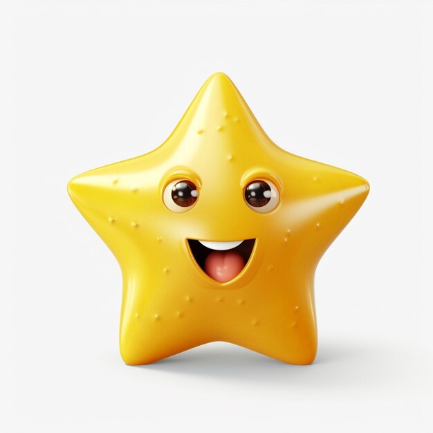 StarStruck-Emoji auf weißem Hintergrund in hoher Qualität 4K HDR