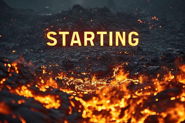 Starttext mit feurigem Effekt und fetter serifenloser Schriftart S Creative Decor Live-Stream-Hintergrund