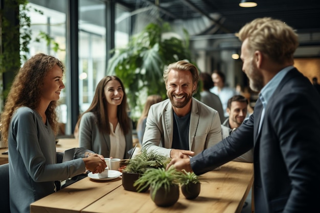 Startup Synergy Jovens colegas de trabalho explorando IA generativa