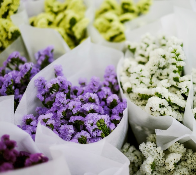 Statice flores no mercado