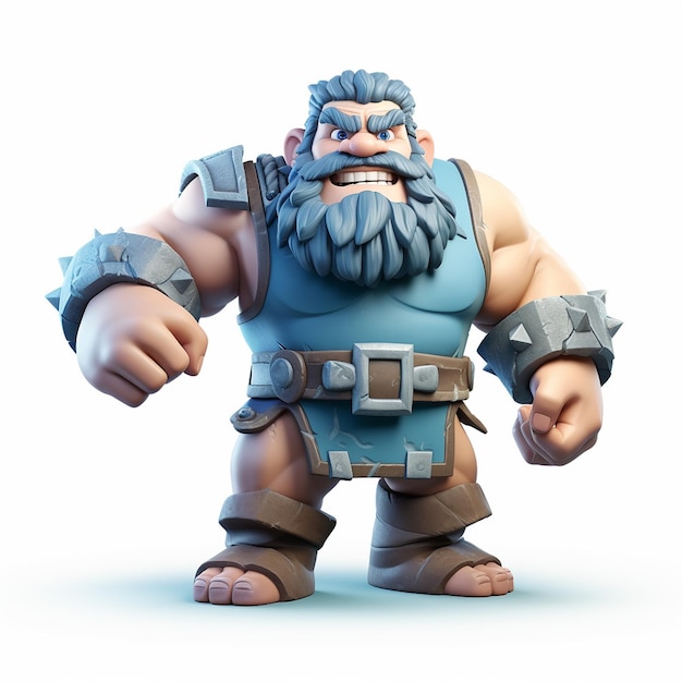 Statisches riesiges 3D-Modell Clash of Clans Style weißer Hintergrund