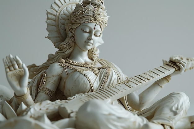 Foto statue der göttin saraswati