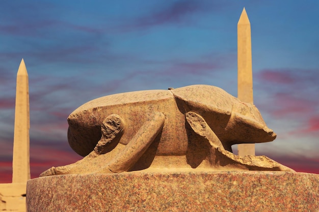 Statue von Khepri der heilige Skarabäus in Karnak Temple Complex Luxor, Ägypten