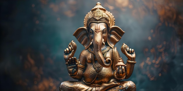 Statue von Lord Ganesha Eine verehrte Gottheit mit einem Elefantenkopf Konzept Indische Gottheit Elefantenköpfiger Gott Hindu-Glauben Religiöse Symbolik Heilige Figur