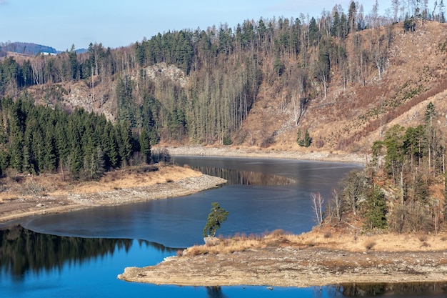 Staudamm Vir als Trinkwasserreservoir Tschechische Republik