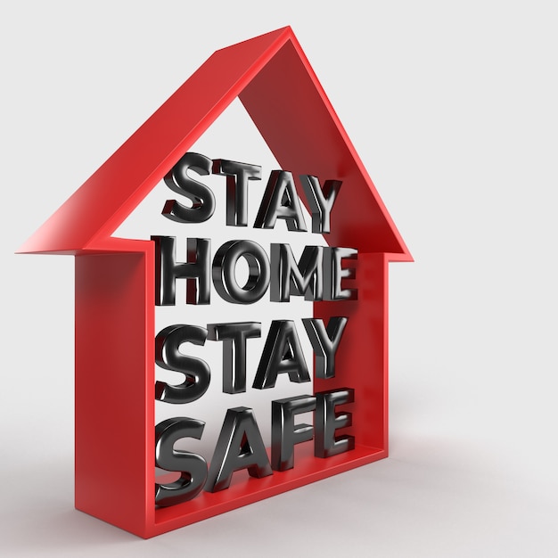 Stay Safe Stay Home, trabajando en casa Concepto