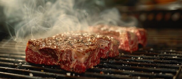 Steak auf dem Grill mit Rauch