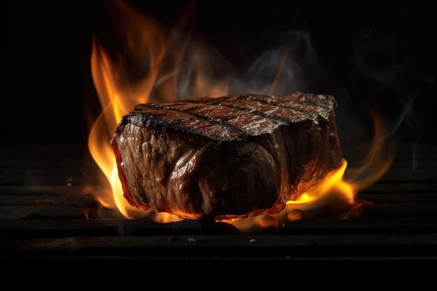 Steak in Flammen