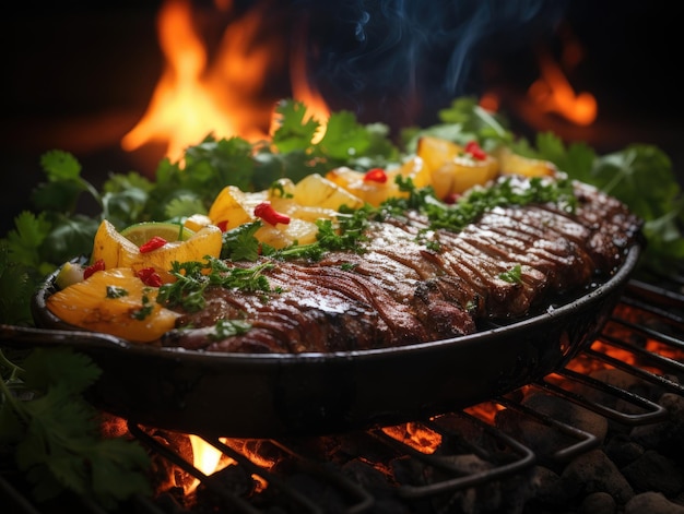 Steak a la parrilla papel de pared HD 8K Imagen fotográfica de stock