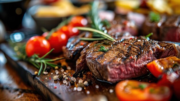 Steak Platter en el contexto de un vibrante mercado de agricultores