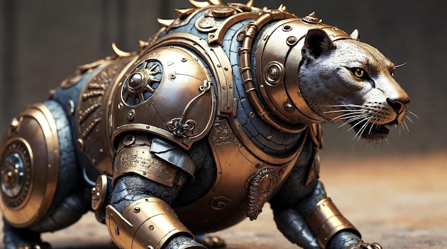 Steampunk Armored Cat