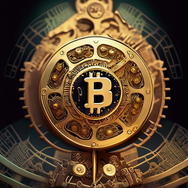 Steampunk bitcoin Crypto Coins Dinero finanzas ganancias Oro Banca