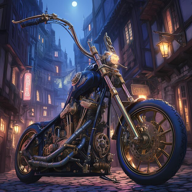 Steampunk Chopper Uma viagem através da elegância atemporal