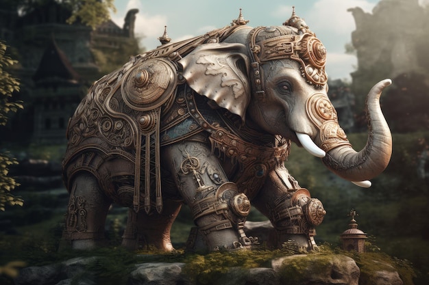 Steampunk elefante vapor Generar Ai