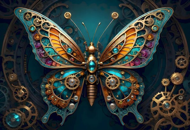 Steampunk-Mechanischer Schmetterling