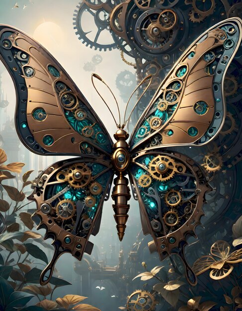 Steampunk-Mechanischer Schmetterling