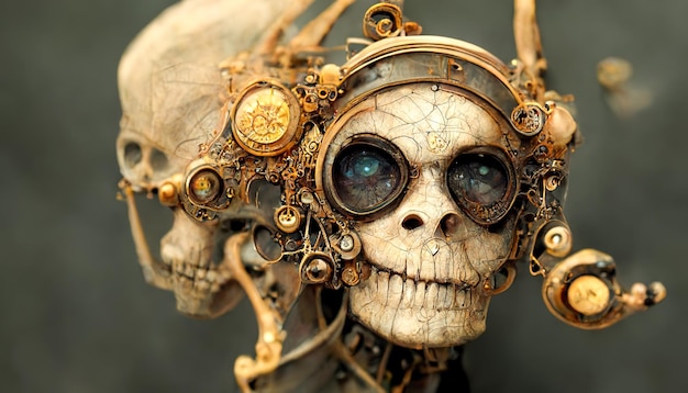 Steampunk menschliches Skelett