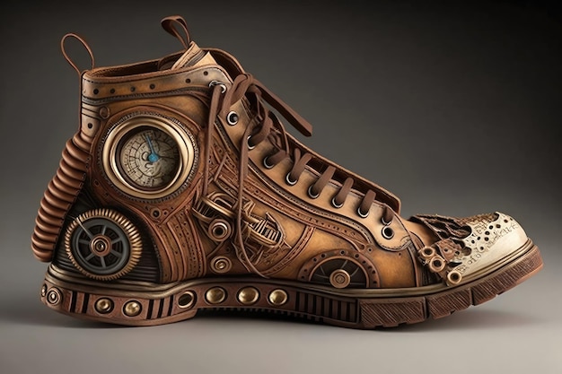 Steampunk Sneakers Art Futuristisches Design Generative KI